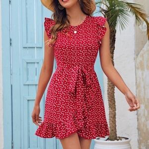 Shein ruffle heart dress